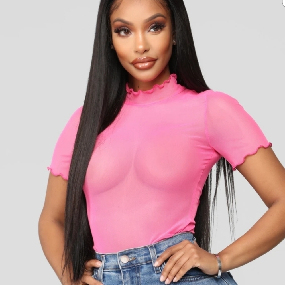 Mesh Top Neon Fuchsia
Pink Sheer Stretchy Sexy 1X